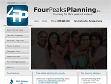Tablet Screenshot of fourpeaksplanning.com